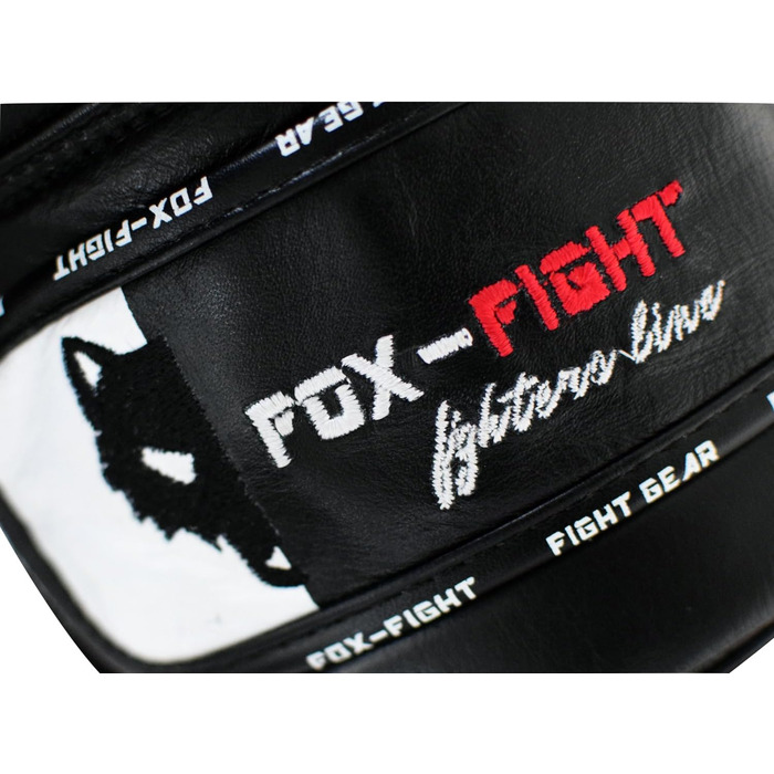 Преміальні боксерські рукавички FOX-FIGHT B7 з натуральної шкіри, 12 OZ, для боксу, муай тай, кікбоксингу, MMA, спарингів та тренувань, чорні