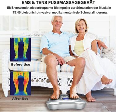 Стимулятор кровообігу для ніг і стоп Durchblutungsstimulator Plus, 99 рівнів, 25 режимів, проти болю, втоми, набряків