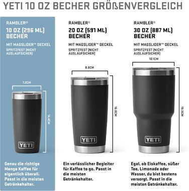 Термокружка YETI Rambler 10 oz (295 мл) з кришкою MagSlider, нержавіюча сталь, вакуумна ізоляція, Navy