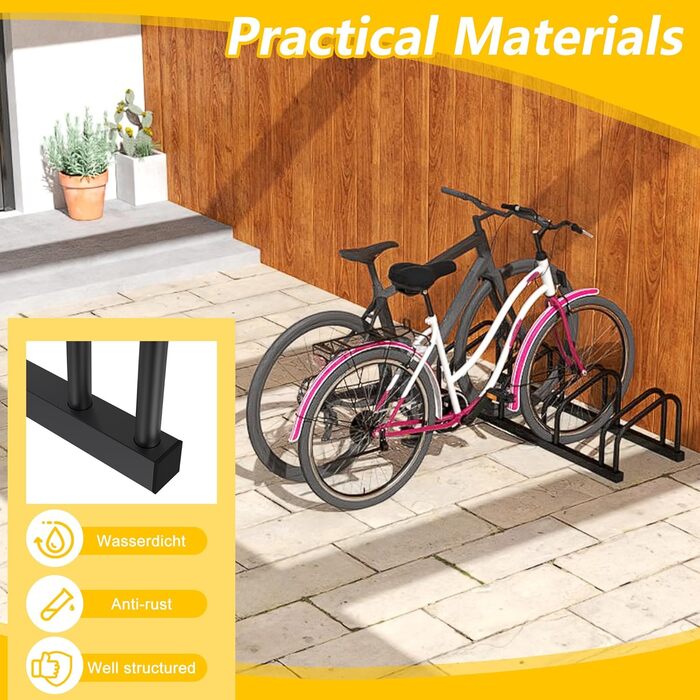 Підставка для велосипедів на 6 велосипедів FIVMEN - стійка для паркування, чорна