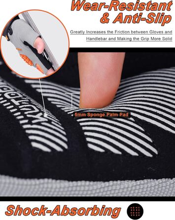 Велосипедні рукавички KUTOOK MTB для гірського велосипеда, літні, чоловічі/жіночі, з амортизацією долоні 5 мм, захист TPR SCR, сенсорний екран, дихаючі, KT202, срігало-помаранчеві