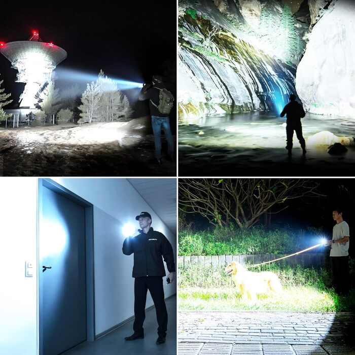 Ліхтар Blukar LED акумуляторний, 500000 люмен, тактичний, 5 режимів, IP67, водонепроникний, для кемпінгу та активного відпочинку