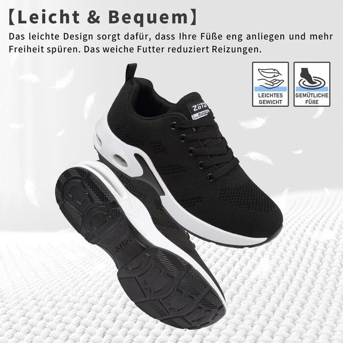 Жіночі кросівки для бігу та ходьби: дихаючі, з підошвою-подушкою, спортивні, фітнес, outdoor (чорно-білі, 40 EU)