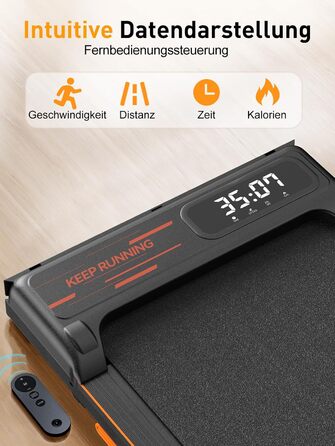 Walking Pad з нахилом 4% - компактний біговий тренажер для дому та офісу. Легкий, складаний, тихий, з LED-дисплеєм та пультом керування, потужність 2.5PS, чорний