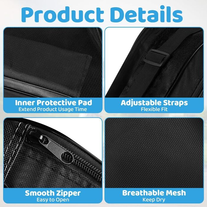 Сумка для роликів Flintronic, сумка для інлайнів, сумка для скейтборду, сумка для ковзанів з регульованим плечовим ременем, велика місткість (чорна)