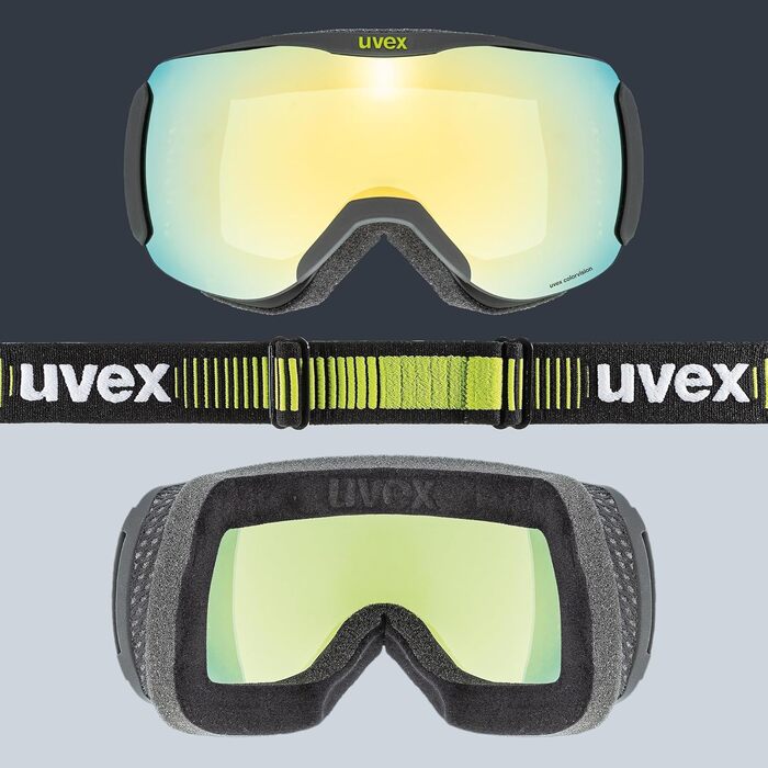 Uvex Downhill 2100 CV - Скі-маска для гірськолижного спорту (1 шт.) чорний мат/золотий-зелений