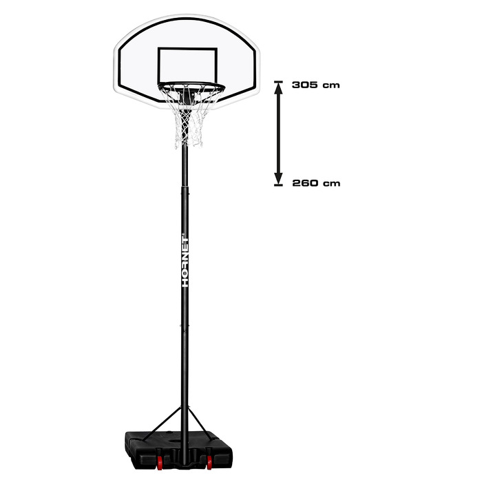 Баскетбольне кільце Hudora Hornet XXL, регульована висота 260-305 см, унісекс, для підлітків, багатокольорове