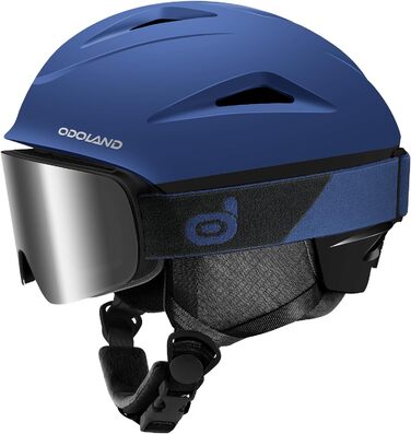 Шолом для лижного спорту та маска Odoland - комплект для жінок та чоловіків, блакитний (60-61 см)
