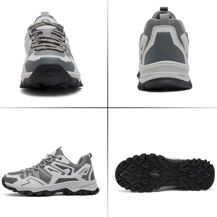 Чоловічі туристичні черевики для трекінгу та хайкінгу. Легкі похідні черевики для кемпінгу та трейлраннінгу (40 EU, Сірий)