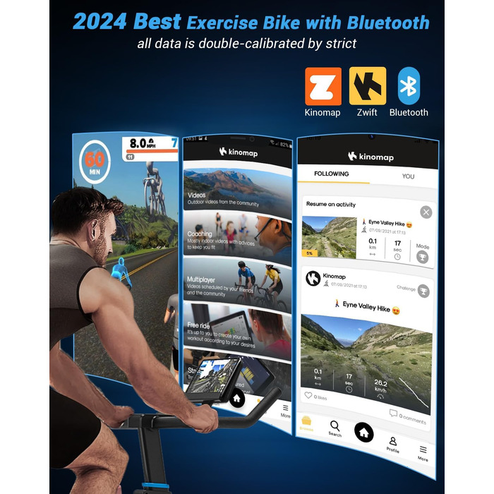 Велотренажер DMASUN 8715C з магнітним опором, велоергометр з LCD-дисплеєм, фітнес-велосипед для дому, до 160 кг