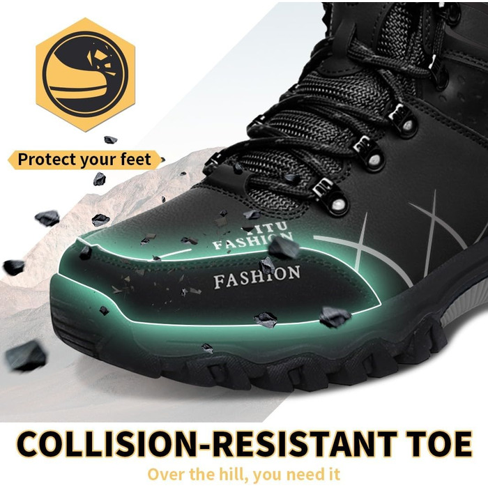 Чоловічі трекінгові черевики Littleplum: зручні, дихаючі, з теплою підкладкою, антиковзаючі, високі, спортивні, чорні, 40 EU