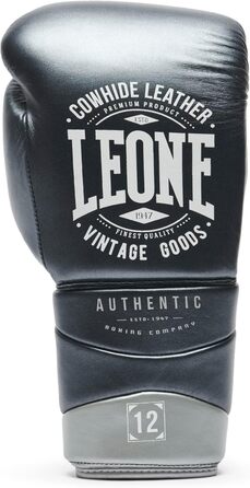 Боксерські рукавички Leone 1947 Authentic 2 Dunkelgrau 16 oz - професійні, темно-сірі