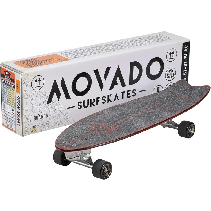 Лонгборд STAR SCOOTER Surf Skateboard Vintage Retro Cruiser, швидкісний, підшипники ABEC-11, унісекс, повний комплект, чорний