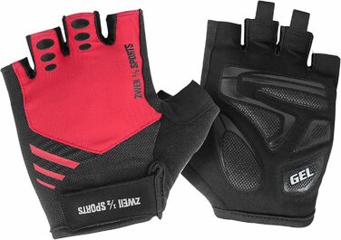 Чоловічі велосипедні рукавички напівпальці, дихаючі, для відпочинку та спорту, з гелевою підкладкою, антиковзаючі, для активного відпочинку та тренувань, зелені (XL, червоні)