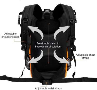 Водонепроникний рюкзак Dry Bag преміум-класу 35/55 л, мішок для телефону, ідеальний для водних видів спорту, походів, риболовлі та кемпінгу (Оранжевий)
