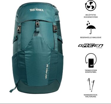 Рюкзак для туризму Tatonka Hike Pack 32 л з вентиляцією спини та дощовиком, легкий та зручний для походів