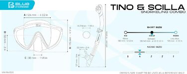 Набір для дайвінгу CRESSI Tino: маска та трубка Scilla, чорний/титан, універсальний розмір