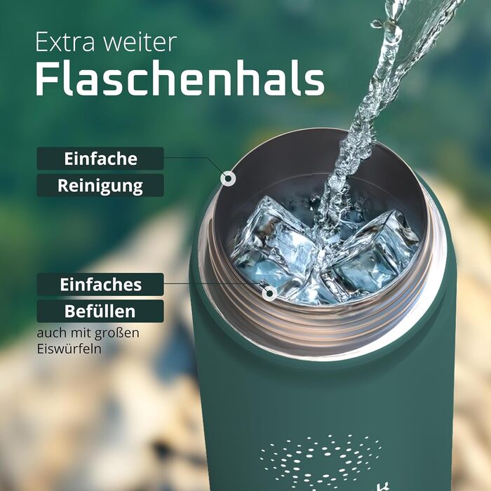 Фляга для води ACTIVE FLASK з нержавіючої сталі + соломинка (3 кришки) BPA-free, не протікає, підходить для газованої води - спортивна фляга, термофляга, ізотермос, для дітей, 680 мл, Темний Teal