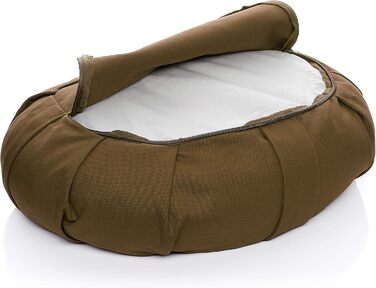 Подушка для йоги BODYMATE Halbmond 42x30x15 см з гречаним лушпинням, бавовняний чохол (машинне прання) - медитативна подушка, подушка для сидіння