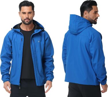 Чоловіча куртка Softshell Huayuzh — водонепроникна, вітрозахисна та дихаюча outdoor куртка-вітровка для походів та кемпінгу, XL, синя