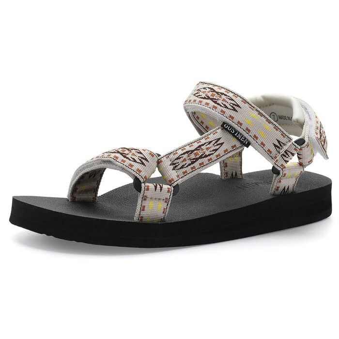 Спортивні сандалі OUSIMEN для жінок, піші прогулянки, з підтримкою склепіння стопи, анатомічна устілка, бежеві, 42 EU