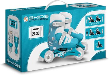 Ролики TRISKATES 2-в-1, регульовані, для дітей, SKIDS CONTROL MIXTE 2025, блакитні