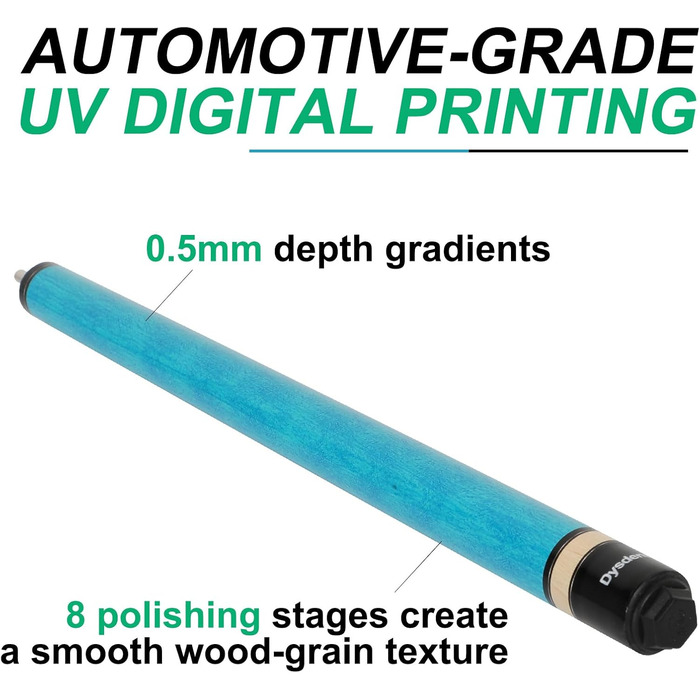 Більярдний кий Dysdensa Queuestab, 680-750 г, канадське кленове дерево, 14 мм, кристалізована накінечник, 3 частини, синій колір
