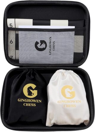 Набір шахів зі складною дошки з силікону, 50,8 см, фігури з вагою, висота короля 9,8 см, 2 додаткові королеви, складана дошка, портативний набір для подорожей та турнірів, з сумкою