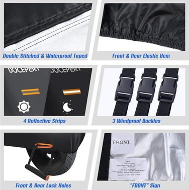 Водонепроникний мотоциклетний чохол Outdoor 420D Oxford для мотоциклів та скутерів (M 200x86x101cm)