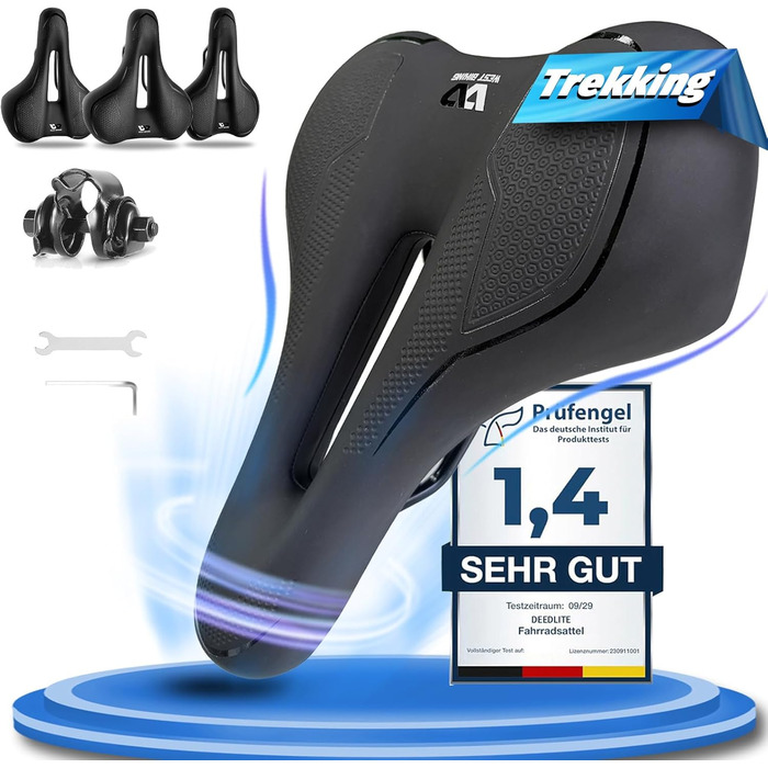 Deedlite велосипедне сідло Premium Universal Pro 3.0 – ортопедичне м'яке сідло з піною Memory Foam для комфортної безболісної їзди, універсальне для міських, трекінгових і гірських велосипедів