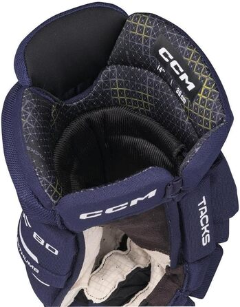 CCM Tacks XF80 Junior Хокейні рукавички для дітей, розмір 12 дюймів, темно-синій/білий