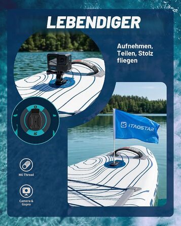 SUP-дошка iTAOSTAR Adventure 365x88/99 см, надувна, з сидінням, темно-зелена – для підлітків та дорослих