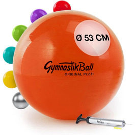 Фітбол PEZZI Pezziball Standard 65 см з насосом, 53 см, помаранчевий