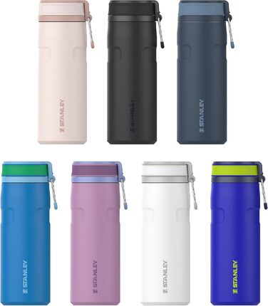 Термос-пляшка Stanley 1913 IceFlow Twist Flip 0.47 л, Cobalt Chartreuse — вакуумна сталева пляшка для напоїв