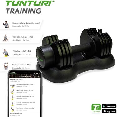 Регульована гантеля Tunturi Selector до 12,5 кг, крок 2,5 кг