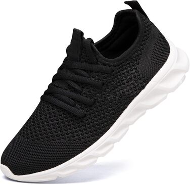 Чоловічі кросівки для бігу та занять спортом Damyuan: легкі, дихаючі, для бігу, тренувань, прогулянок та повсякденного носіння (40 EU, чорно-білі)