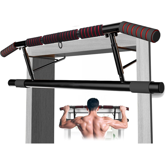 Климівідстібна стержень для дверного отвору RDTOK без шурупів, турнік для дверей з кількома позиціями хвата для універсальних тренувань, складаний турнік ідеально підходить для домашнього спортзалу