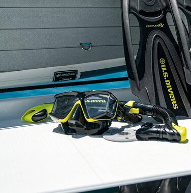 Набір для дайвінгу US.Divers Sideview для дорослих: маска та трубка з панорамним оглядом 180°, UV-захистом, антифог-склом, клапаном для видиху, синій, для чоловіків і жінок