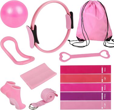 Набір для пілатесу 13 в 1: все необхідне для дому та студії (кільце, м'яч, стрічки)