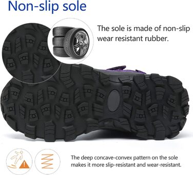 Зимові черевики для дітей: тепла водонепроникна модель для сноубордингу та трекінгу, з клямками (29 EU, фіолетовий)