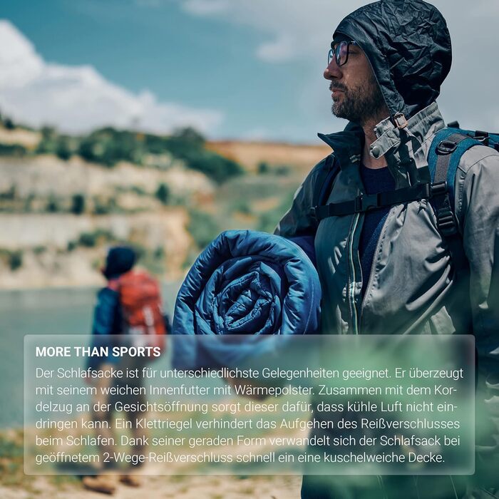 Сплячий мішок MSPORTS Premium Outdoor з ременем для перенесення. Вибір: весна/літо (200GSM) або осінь/зима (300GSM). Ідеально для кемпінгу, подорожей, фестивалів. Теплий спальний мішок-кокон кольору оливковий (королівський синій).