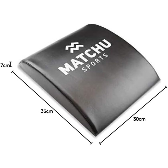 Мат для преса MATCHU, підтримка попереку, антиковзкий, 36x30x7 см, 500 г, піна/штучна шкіра, чорний/білий