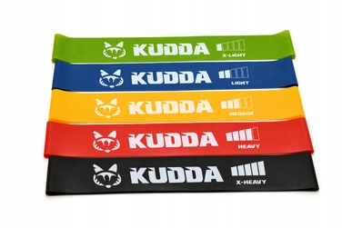 Набір фітнес-резинок KUDDA mini band, 30 см, 5 шт., опір 1-20 кг