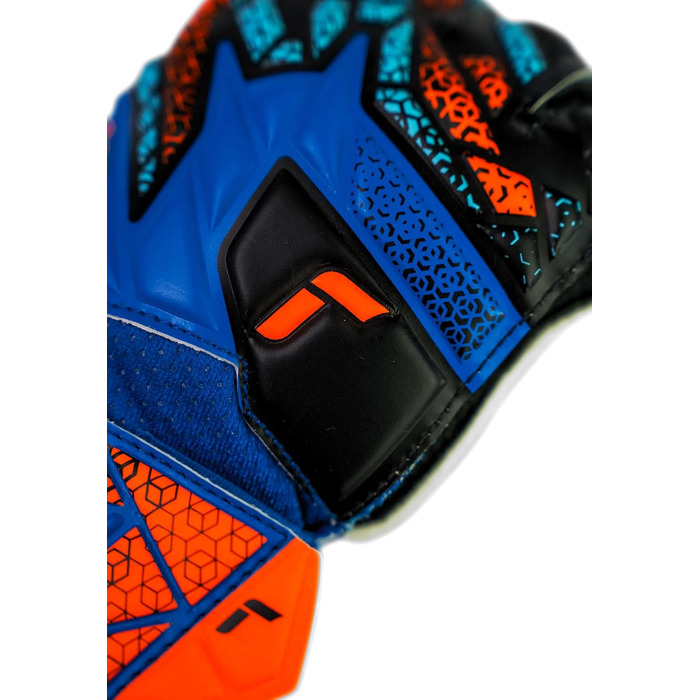 Воротарські рукавички Reusch Attrakt Solid Junior - дитячі, для футболу, блакитно-помаранчеві, розмір 6