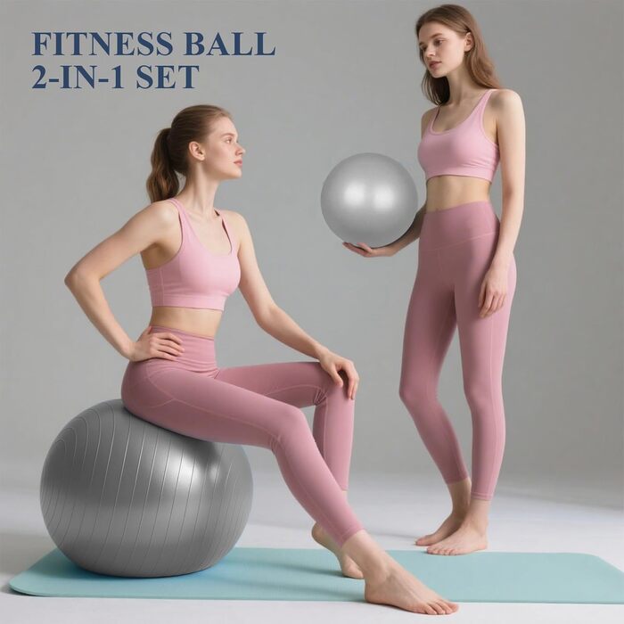 Фітбол Flintronic 55/65 см з насосом, для йоги, фітнесу, вагітності, анти-burst, товстий