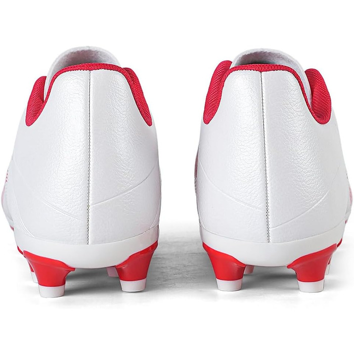 Футбольне взуття для чоловіків та хлопців, шипи, мікрофібра, підходить для штучного газону, футбольні черевики, спортивне взуття для тренувань, професійне футбольне взуття, outdoor спортивне взуття, розмір 39 EU, білий/червоний