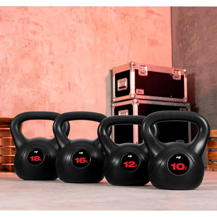 Кетлбел Hop-Sport 8 кг: пластиковий, для всього тіла, з ергономічними ручками, обладнання для домашнього фітнесу