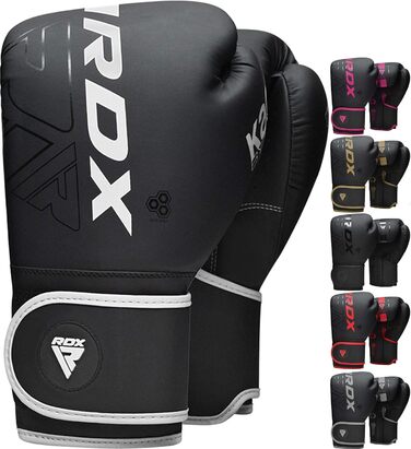 Дитячі боксерські рукавички RDX KARA 6oz для муай-тай, кікбоксингу, спарингу, MMA, з екошкіри Maya Hide, чорні/білі