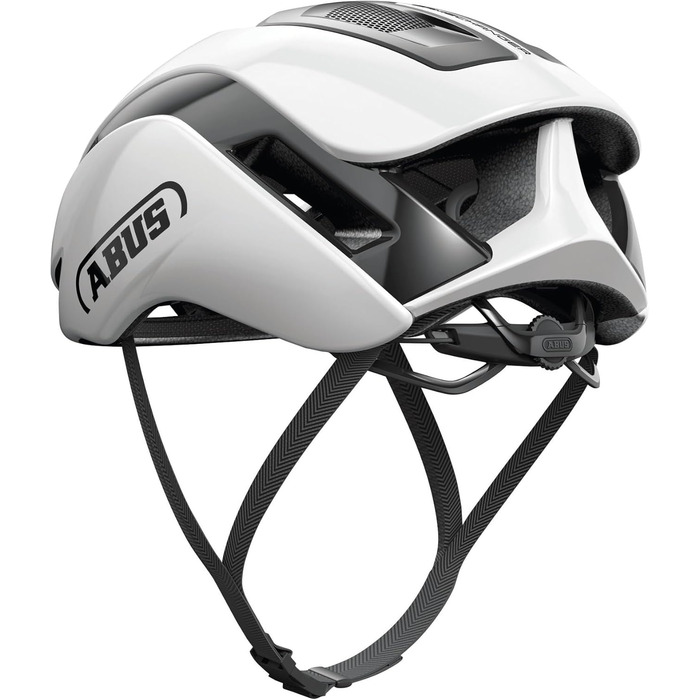 Велосипедний шолом ABUS Gamechanger 2.0 L (57-61 см), аеродинамічний, білий глянцевий, для шосейного велоспорту, високоефективний