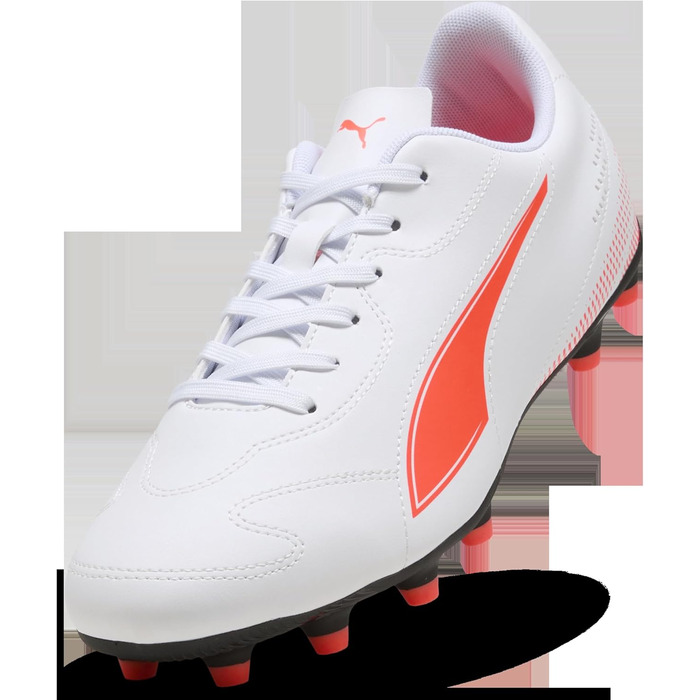 Футбольні бутси PUMA Vitoria II FG/AG для чоловіків, чорно-білі, розмір 42.5 EU, з акцентами червоного кольору